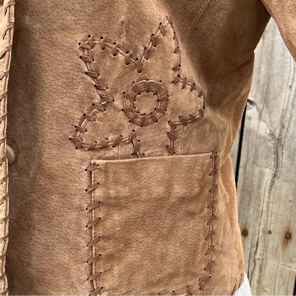 π«HP X 2π« COLDWATER CREEK TAN LEATHER COAT (M) - Picture 5 of 10